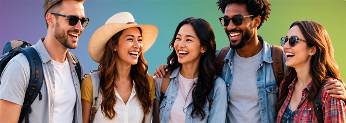 Friends connecting in person